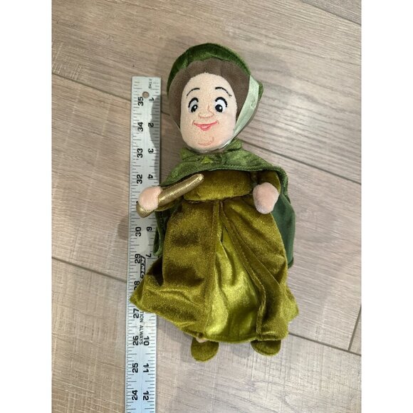 Disney Store Fairy Godmother Plush Doll Green & Gold Velvet 11" Soft Toy Collect - Picture 6 of 6